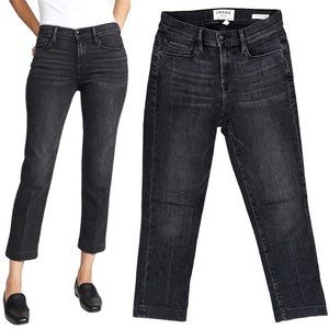 Frame Le Nouveau Straight in Castelo Jeans Denim Washed Black Gray Women's Sz 25
